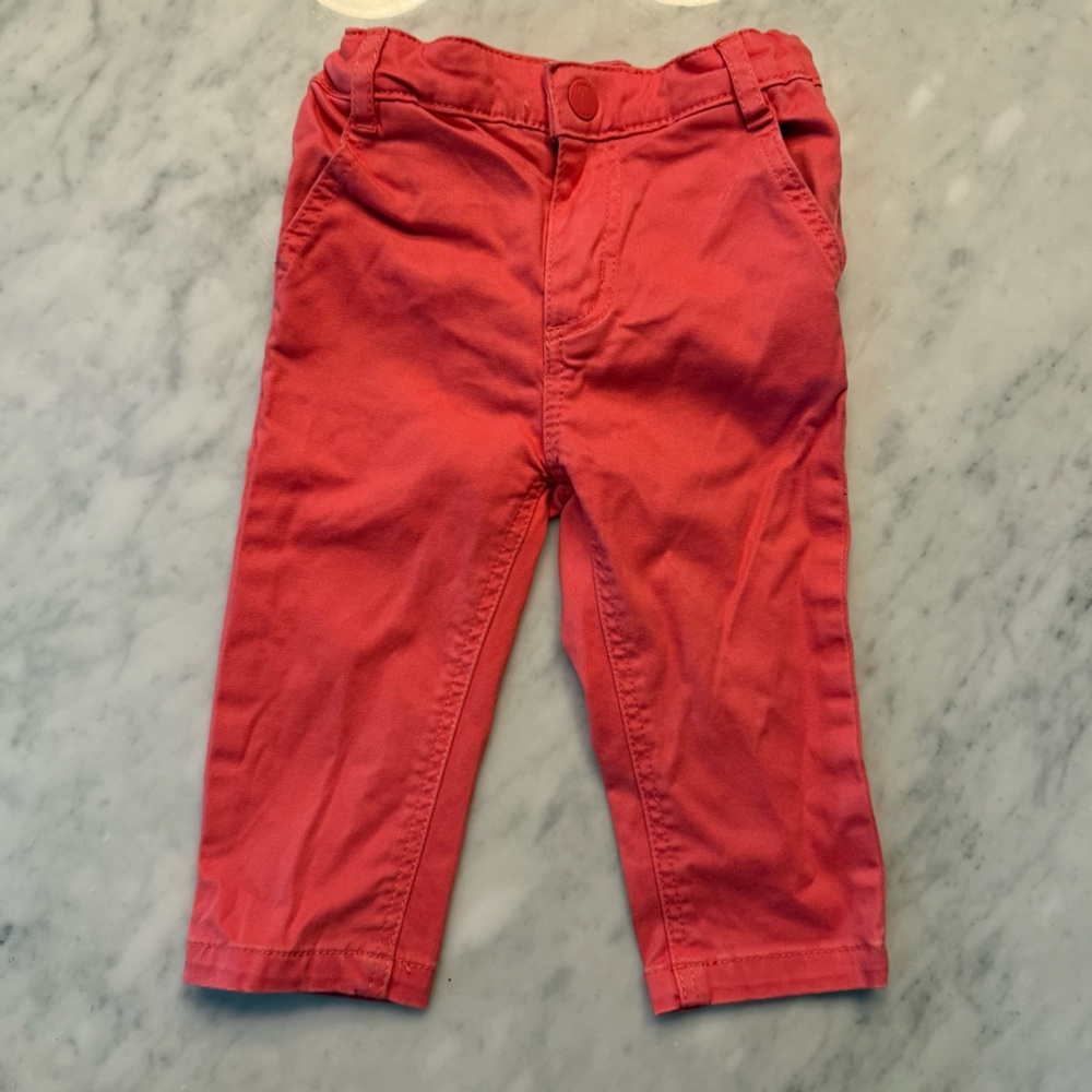 Jacadi Coral Red Pants Baby chino 12M 1T